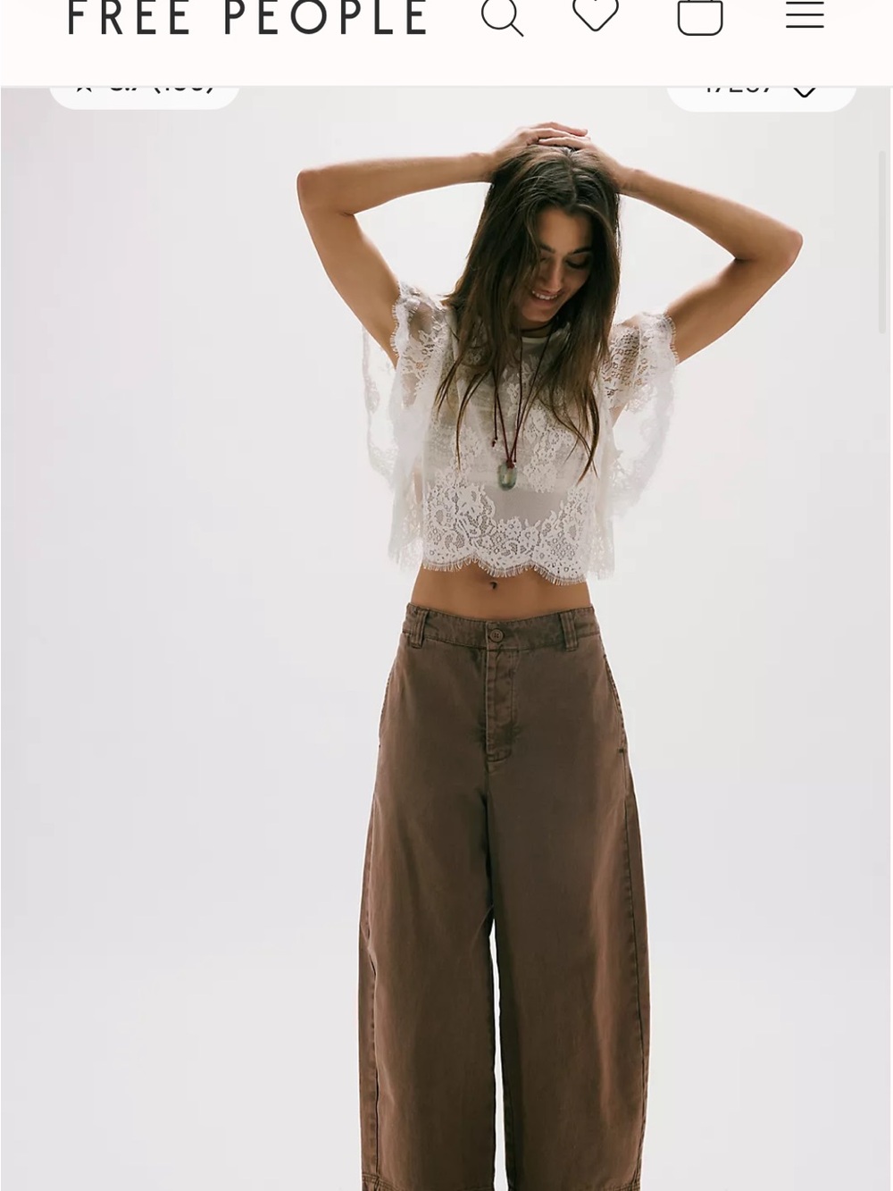 Free People High-Rise Wide Leg Jeans in Almond Bluff